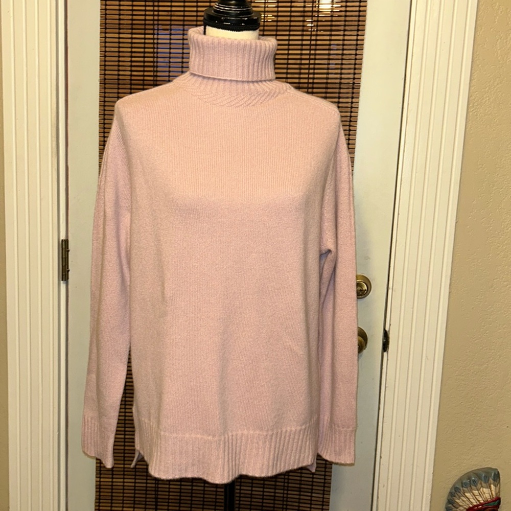Gentle Herd Funnel Neck 100% Cashmere Sweater Ash Rose Size Large NWT